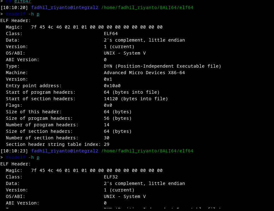 ELFCLASS 64-bit vs 32-bit comparison
